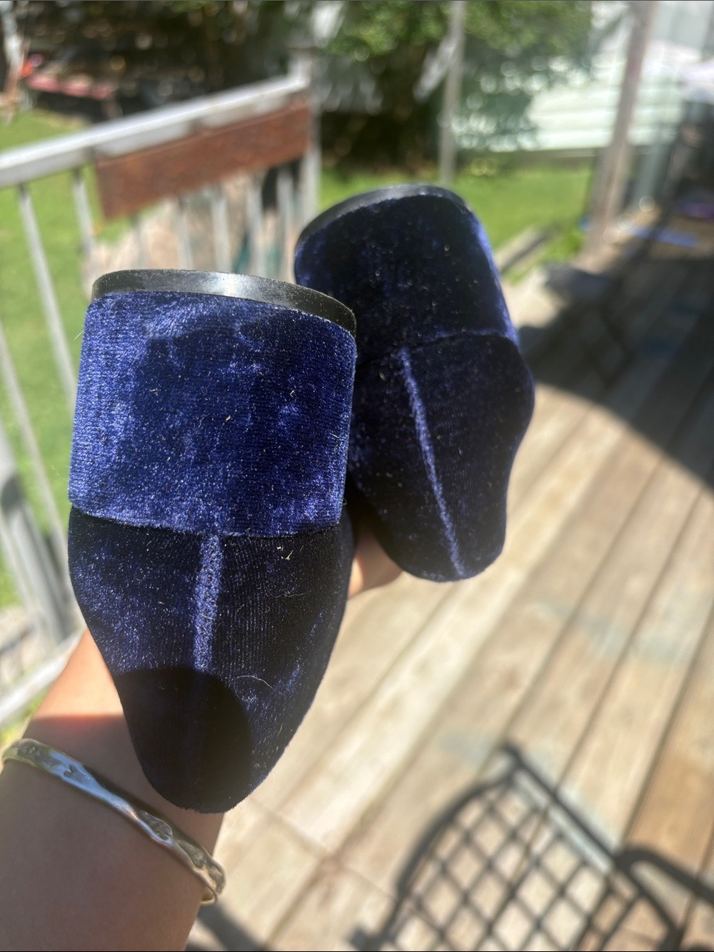 Zara Blue Velvet Pointed toe heels - Picture 6 of 7
